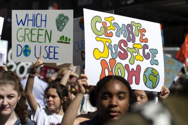 People taking part in the global climate strike