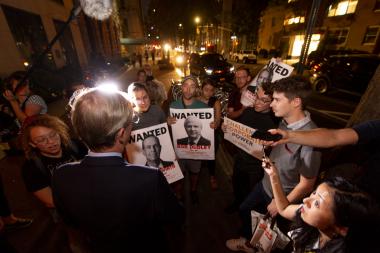 Demonstrators making the case for climate justice now